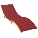 Vidaxl coussin de chaise longue rouge bordeaux 200x50x3 cm tissu