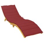 Vidaxl coussin de chaise longue rouge bordeaux 200x70x3 cm tissu