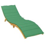 Vidaxl coussin de chaise longue vert 200x70x3 cm tissu