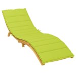 Vidaxl coussin de chaise longue vert vif 200x50x3 cm tissu