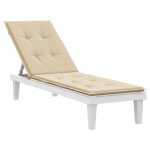 Vidaxl coussin de chaise de terrasse beige (75 + 105)x50x3 cm