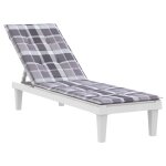 Vidaxl coussin de chaise de terrasse carreaux gris (75 + 105)x50x3 cm
