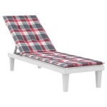 Vidaxl coussin de chaise de terrasse carreaux rouges (75 + 105)x50x3 cm