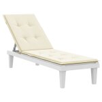 Vidaxl coussin de chaise de terrasse crme (75 + 105)x50x3 cm