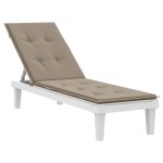 Vidaxl coussin de chaise de terrasse taupe (75 + 105)x50x3 cm