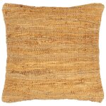 Vidaxl coussins chindi 2 pcs brun roux 45x45 cm cuir et coton