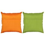 Vidaxl coussin patchwork 2 pcs fait  la main 45 x 45 cm orange / vert