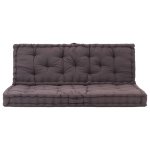 Vidaxl coussins de plancher de palette 2 pcs coton anthracite