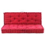 Vidaxl coussins de plancher de palette 2 pcs coton bordeaux