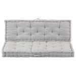 Vidaxl coussins de plancher de palette 2 pcs coton gris