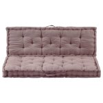 Vidaxl coussins de plancher de palette 2 pcs coton taupe