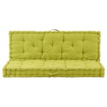 Vidaxl coussins de plancher de palette 2 pcs coton vert