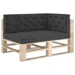 Vidaxl coussins de plancher de palette 3 pcs anthracite coton