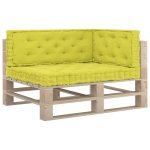 Vidaxl coussins de plancher de palette 3 pcs vert pomme coton