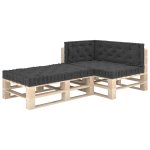 Vidaxl coussins de plancher de palette 4 pcs anthracite coton
