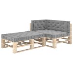 Vidaxl coussins de plancher de palette 4 pcs gris coton