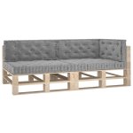 Vidaxl coussins de plancher de palette 5 pcs gris coton