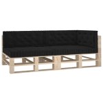 Vidaxl coussins de plancher de palette 5 pcs noir coton