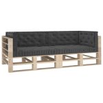 Vidaxl coussins de plancher de palette 6 pcs anthracite coton