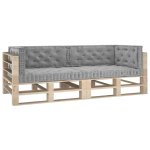 Vidaxl coussins de plancher de palette 6 pcs gris coton