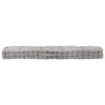 Vidaxl coussin de plancher de palette coton 120x40x7 cm gris