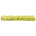 Vidaxl coussin de plancher de palette coton 120x40x7 cm vert