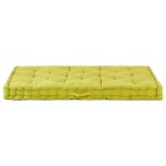 Vidaxl coussin de plancher de palette coton 120x80x10 cm vert