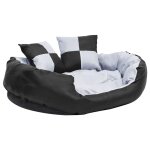 Vidaxl coussin rversible lavable pour chien gris et noir 85x70x20 cm