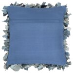 Vidaxl coussin shaggy denim bleu 60x60 cm cuir et coton