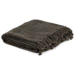 Vidaxl couverture en coton 125 x 150 cm anthracite / marron