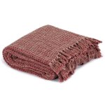 Vidaxl couverture en coton 125 x 150 cm bordeaux