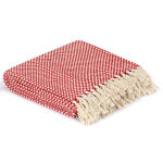Vidaxl couverture en coton 160 x 210 cm rouge