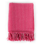 Vidaxl couverture coton à carrés 220 x 250 cm rose Vidaxl couverture coton à carrés 220 x 250 cm rose