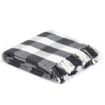 Vidaxl couverture coton carreaux 220 x 250 cm anthracite Vidaxl couverture coton carreaux 220 x 250 cm anthracite