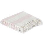Vidaxl couverture coton rayures 160 x 210 cm vieux rose
