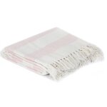 Vidaxl couverture coton rayures 220 x 250 cm vieux rose