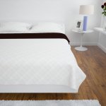 Vidaxl couvre - lits  double cts beige / marron 170 x 210 cm