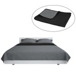 Vidaxl couvre - lit  double face matelass 170 x 210 cm gris et noir
