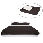 Vidaxl couvre - lit  double face matelass 220 x 240 cm crme et marron