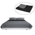 Vidaxl couvre - lit  double face matelass 220 x 240 cm gris et noir