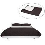 Vidaxl couvre - lit  double face matelass 230 x 260 cm crme et marron
