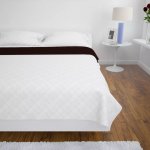 Vidaxl couvre - lit  double face matelass beige / marron 230x260 cm