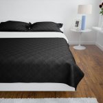 Vidaxl couvre - lit à double face matelassé noir / blanc 170x210 cm Vidaxl couvre - lit à double face matelassé noir / blanc 170x210 cm