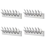 Vidaxl crochets à vêtements de garde - robe 4 pcs argenté aluminium Vidaxl crochets à vêtements de garde - robe 4 pcs argenté aluminium