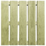 Vidaxl dalles de terrasse 18 pcs 50x50 cm bois vert