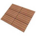 Vidaxl dalles wpc 60x30 cm 6 pcs 1m marron