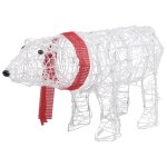 Vidaxl dcoration lumineuse de nol ours 45 led 71x20x38 cm acrylique