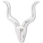 Vidaxl dcoration murale en forme de tte de gazelle en aluminium argent 50cm