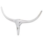Vidaxl dcoration tte de taureau mural argent 72 cm