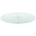 Vidaxl dessus de table blanc 50x0, 8cm verre tremp avec design marbre